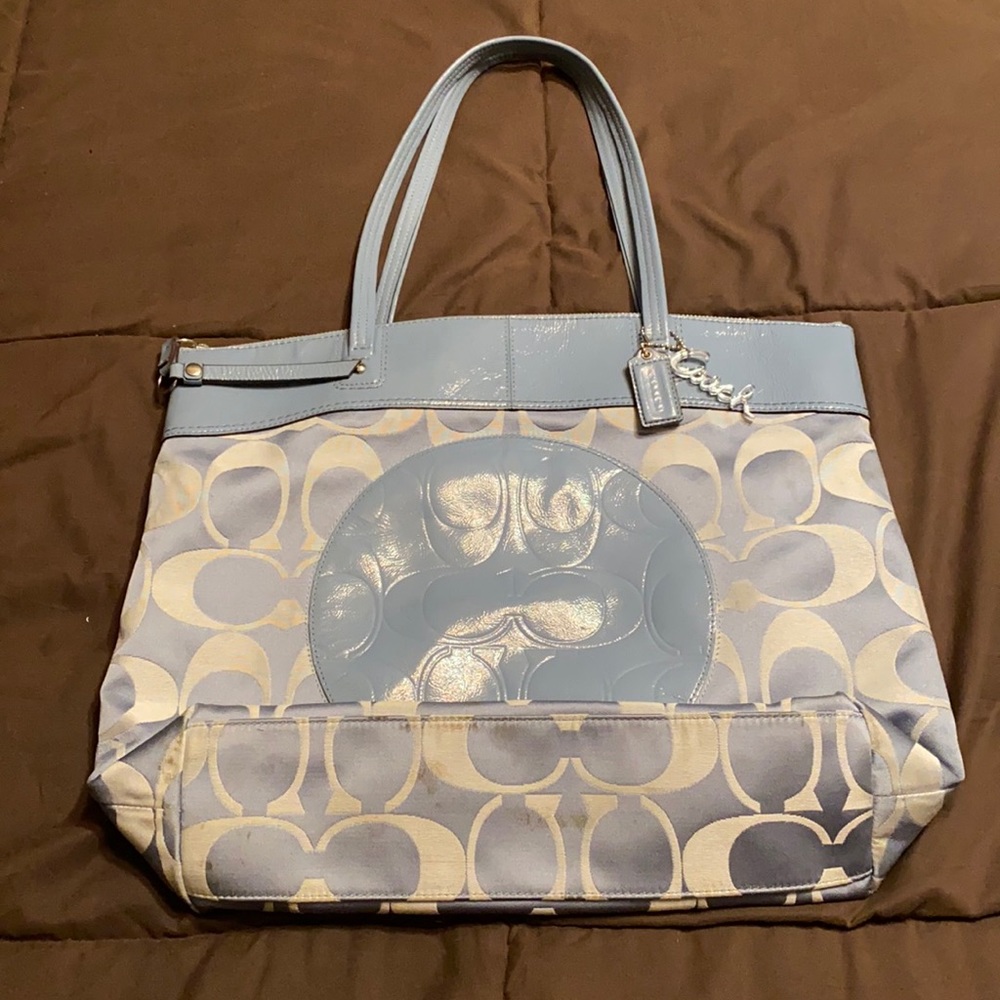 Authentic Blue Coach Tote